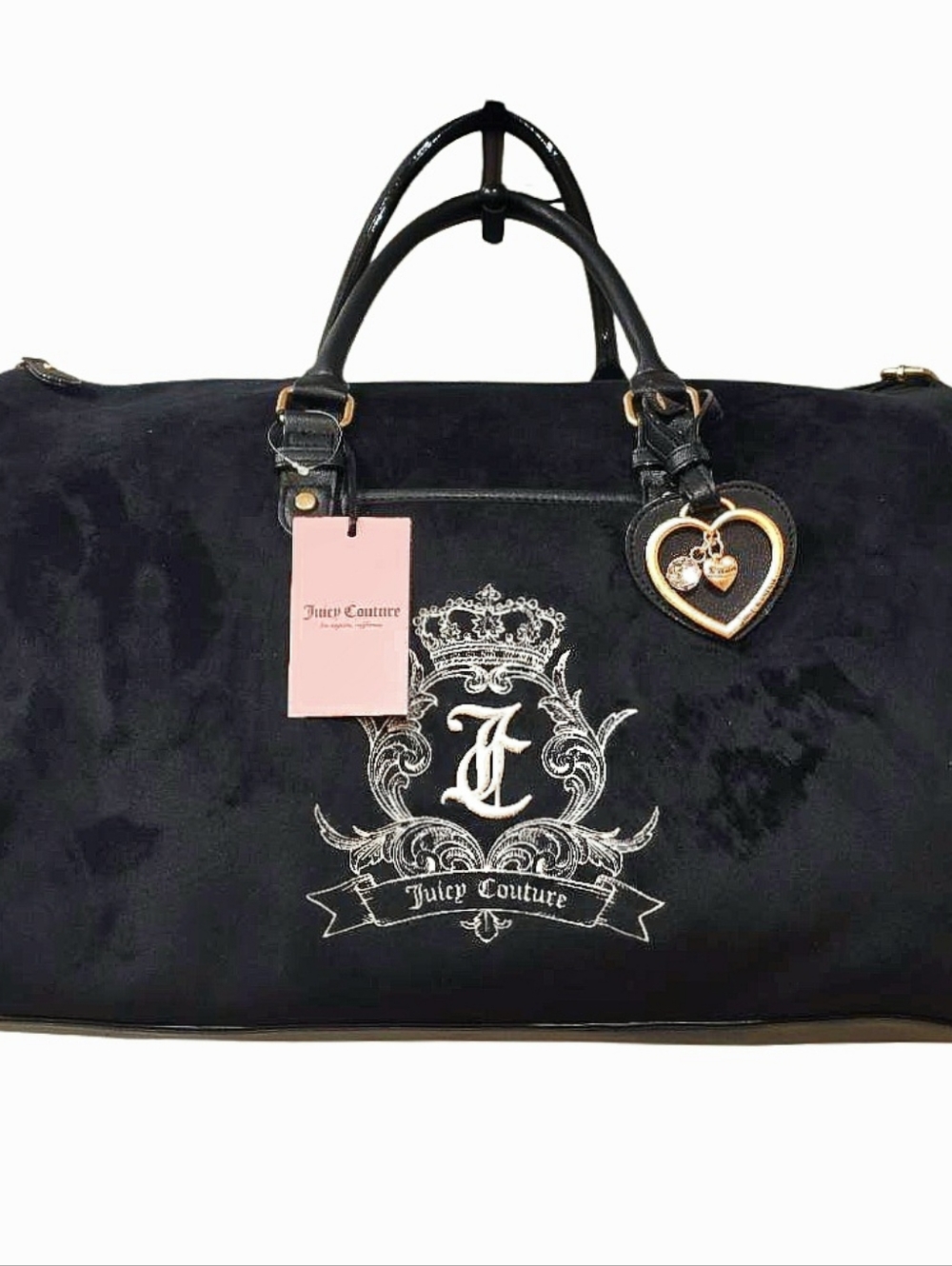 Juicy Couture Velour Logo Weekender Bag- Liquorice